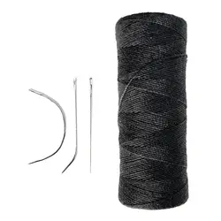 Полиэфирная нить для шитья волос, ткацкий уток для вышивания волос, пряди для наращивания волос, инструменты для укладки, черный цвет