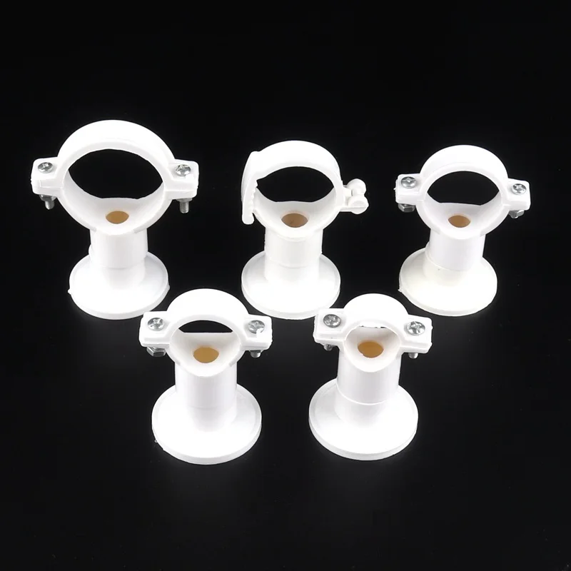 

5pcs 20/25/32/40mm PVC Water Pipe Clamp Garden Irrigation Water Supply PVC Tube Clip Double Use PVC Bracket Joints