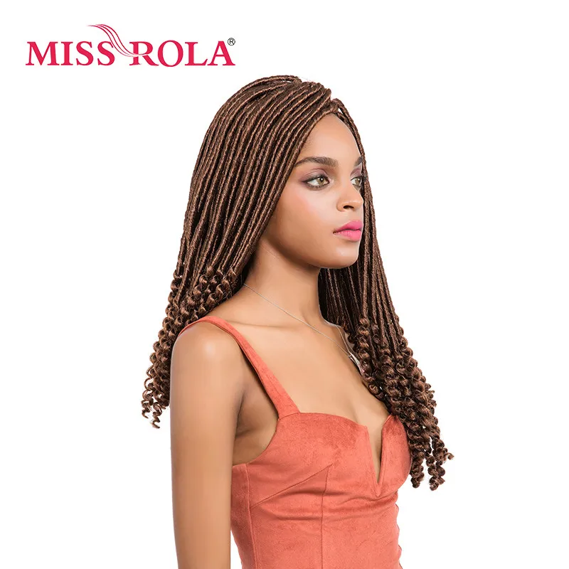 Miss Rola Faux locs Curly вязанные крючком косички волосы 30# Kanekalon низкотемпературное волокно 18 дюймов синтетические плетеные волосы для наращивания 5 шт