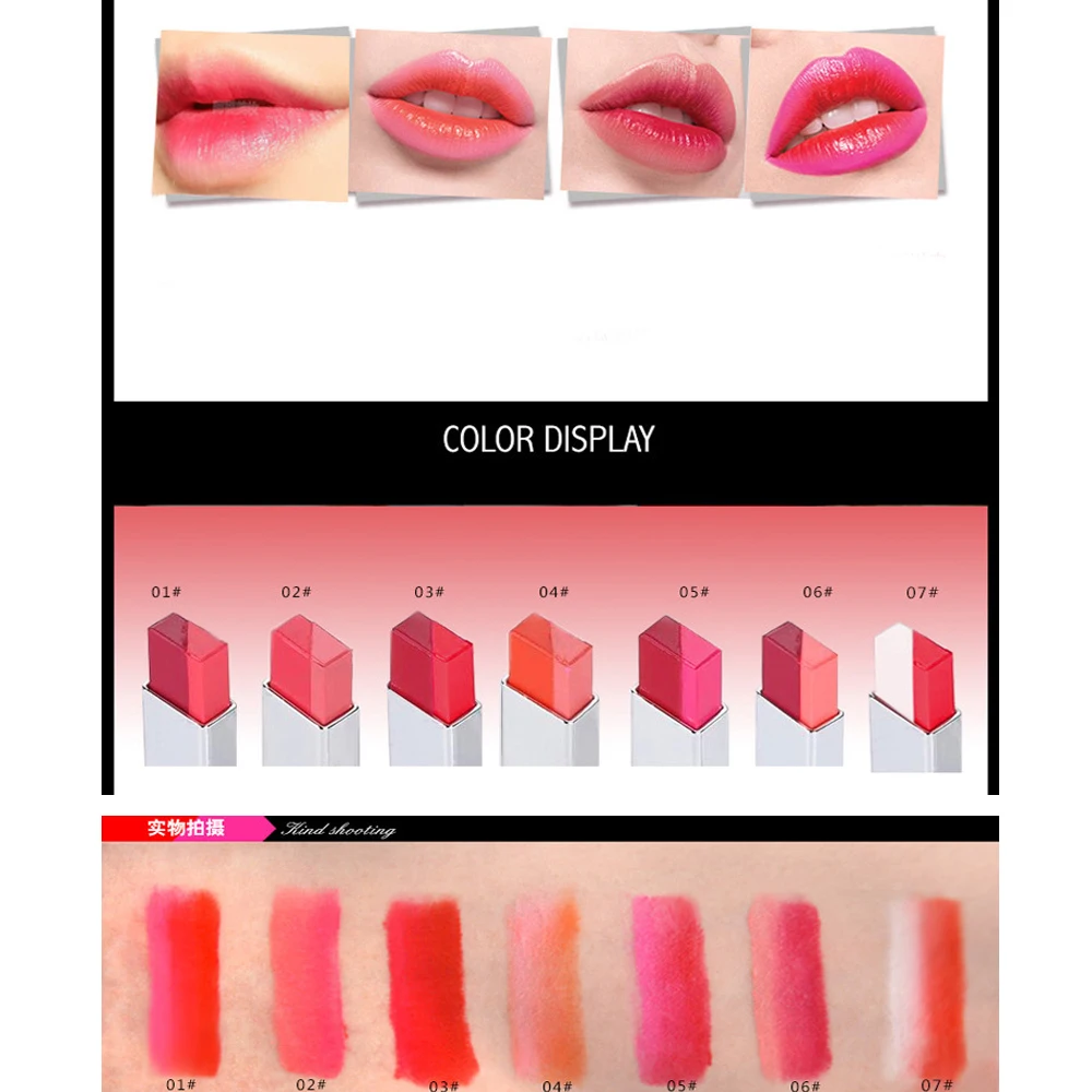 LIPHOP-Moisturizer-lipstick-makeup-gradient-7-color-Korean-style-Two-color-tint-lip-stick-lasting-waterproof (2)