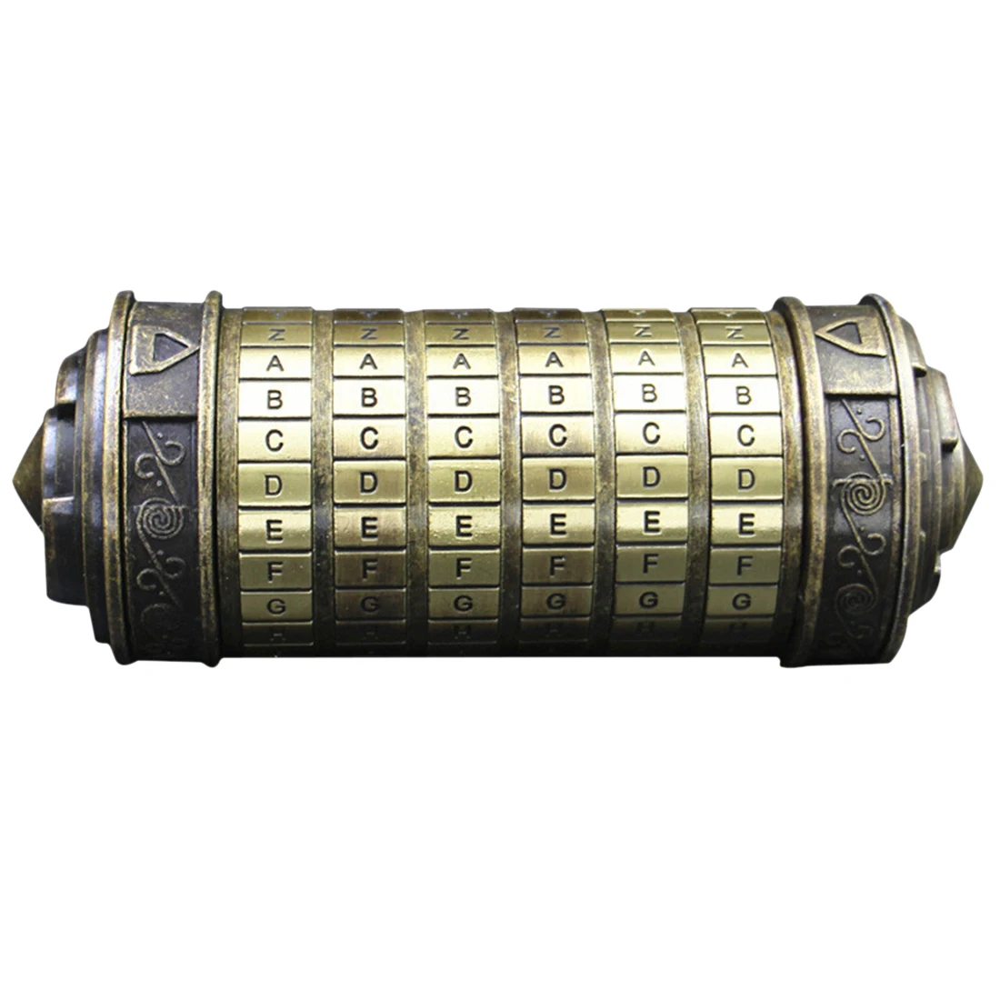 

High Recommend Bronze Cryptex Lock Da Vinci Code Creative Gift Educational Coded Lock Toy Support Adult Children Brain Training