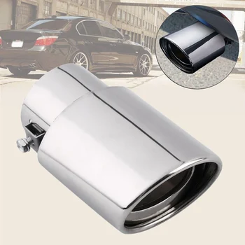 

DJSona Universal Car Rear Round Exhaust Pipe Tail Muffler Tip Chrome Stainless Steel Automobile Muffler Tip Replacement Car Acce