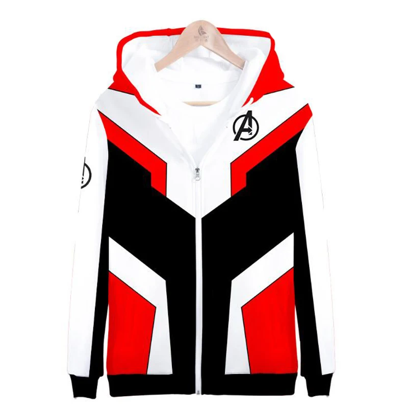 Avengers Endgame 3D Print Men Hoodies Sweatshirts Superhero Captain America Iron Man Tony Stark Zipper Jacket Cosplay Costume