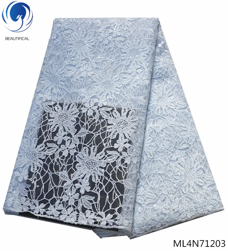 

Beautifical french lace fabrics with sequins Embroidered 2019 new design lace fabrics net laces fabric 5yards/lot ML4N712