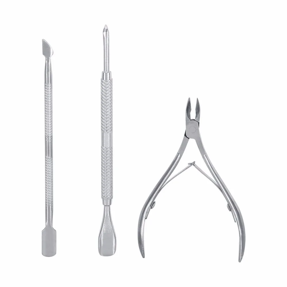 

Stainless Steel Nail Cuticle Spoon Pusher Remover Cutter Nipper Clipper Cut Set Manicure Beauty Tool