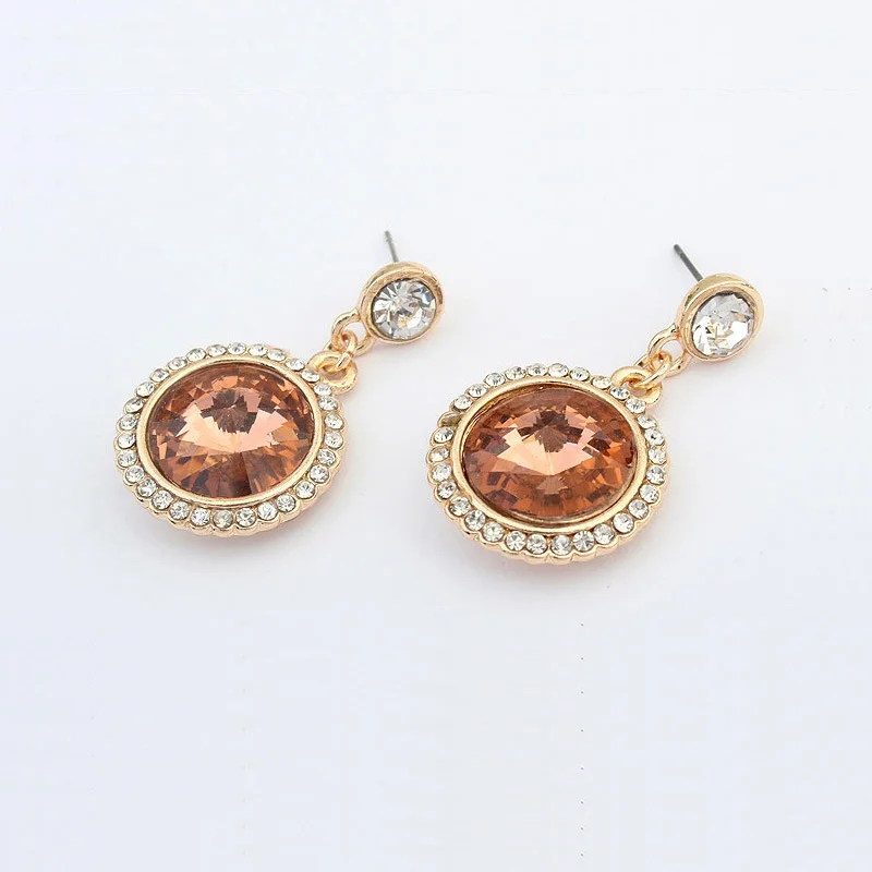Round gem Crystal Earring (4)