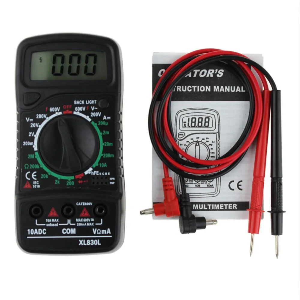 

Portable XL-830L Digital LCD Multimeter Voltmeter Ammeter AC/DC/OHM Volt Current Tester