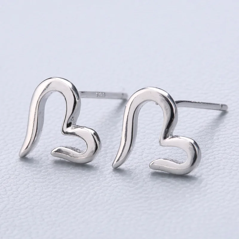New love 32 узора, 925 пробы, серебряные, предотвращающие аллергию, милые серьги-гвоздики в виде животных для женщин, свадебные серьги, ювелирные изделия, аксессуары - Окраска металла: New love