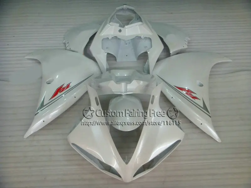 Формы для литья под заказ фабрика обтекатели комплект для YAMAHA 2009 2010 2011 YZF R1 09 10 11 YZF 1000 белого и черного цвета YZFR1 Комплект обтекателя мотоцикла