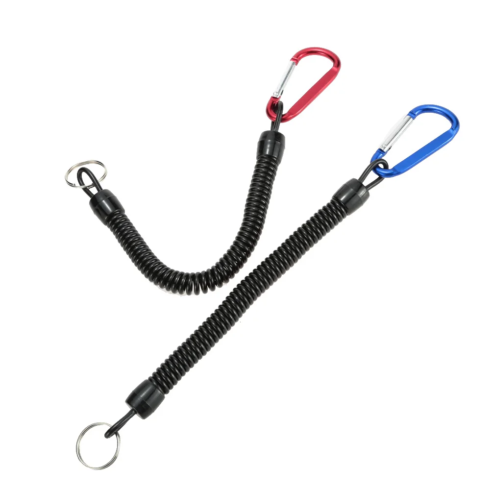 

2Pcs Fishing Lanyards Boating Ropes 1.4m Coiled Fish Missed Rope Fish Pole Rod Protector Elastic Rope Line Fishing Tackle Tool