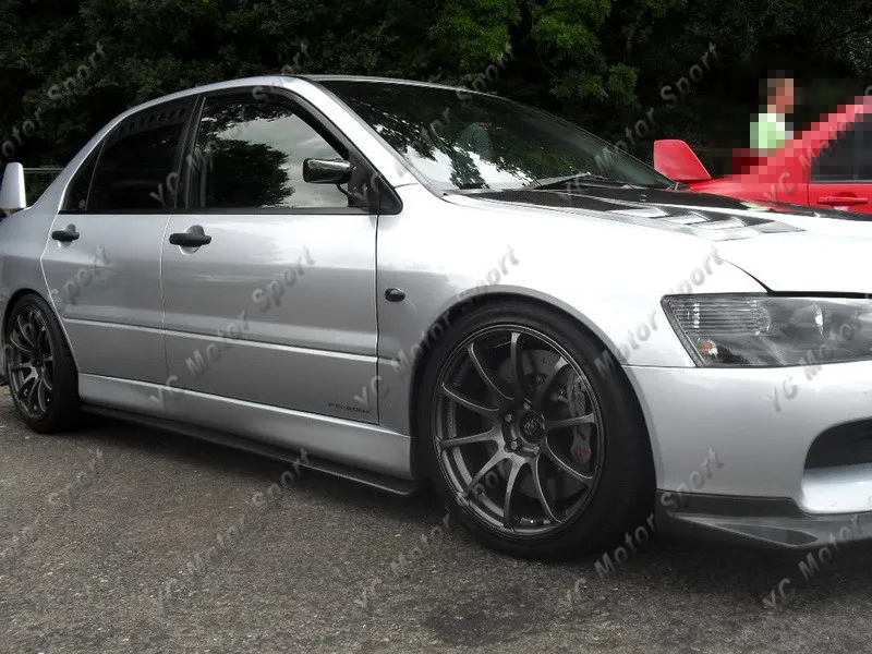 2001-2007 Mitsubishi Lancer Evolution 7-9  Damd Style Side Skirt Extensions Underboard FRP (5)