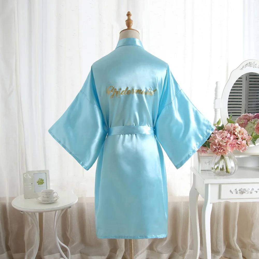 Модные вечерние платья невесты с буквенным принтом невесты на спине женский короткий атласный свадебное кимоно пижамы спа-халаты для дам