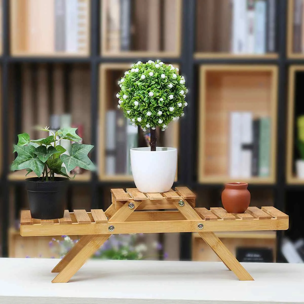 Декор растительный цветок полка стойка для цветочного горшка натуральная бамбуковая подставка гостиная стол для дома сада улицы