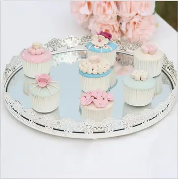 

diameter 31cm round metal serving tray mirror tray decorative tray serving platter mirror plate FT017