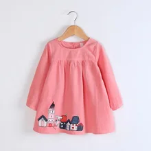 girls dresses 2017 autumn clothes children dresses long sleeved Kids Dresses For Girls Printed Princess