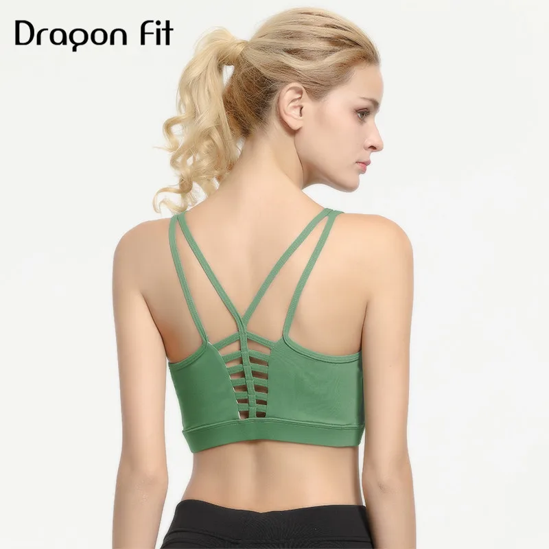 Спортивный бюстгальтер Dragon Fit с высоким эластичным бюстгальтером для женщин, дышащий фитнес-топ для бега, йоги, тренажерный зал, короткий топик, Быстросохнущий противоударный бюстгальтер для тренировок
