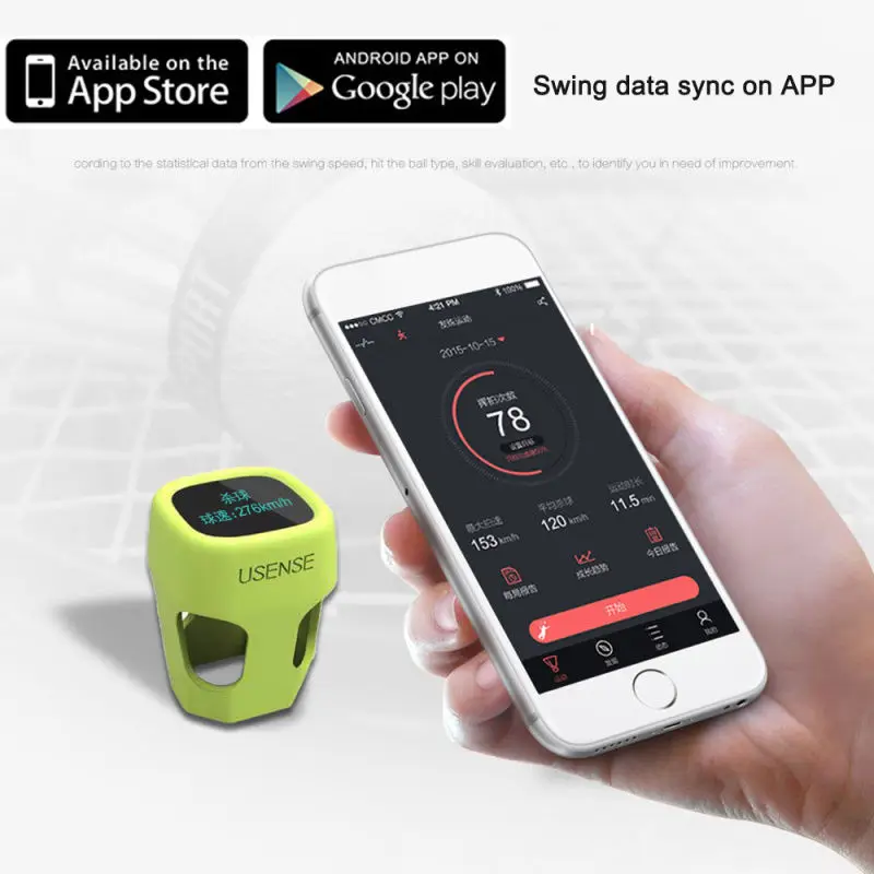 Free shipping!Usense 2-In-1 Smart Badminton Sensor Wrist Watch Training Swing Sk