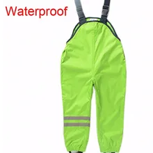 Новые детские ветрозащитные непромокаемые лыжные Штаны брюки для мальчиков и девочек для 3-7yrs детская Водонепроницаемый лыжный Штаны спортивные Комбинезоны Зеленый