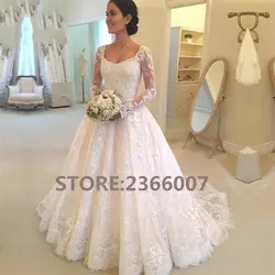 Vestido De Novia Кружева Линия свадебное платье одежда с длинным рукавом Формальные невесты свадебное платье es 2018 свадебное платье с аппликацией