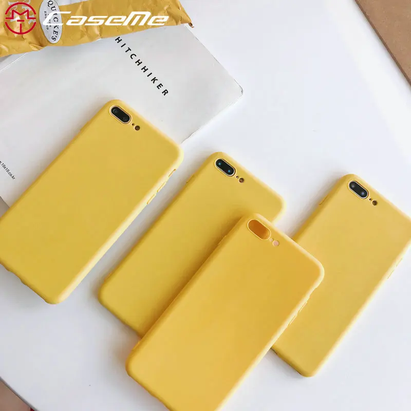CaseMe Soft Yellow Color Case For iPhone 8 Mint Fresh Plain Phone Case