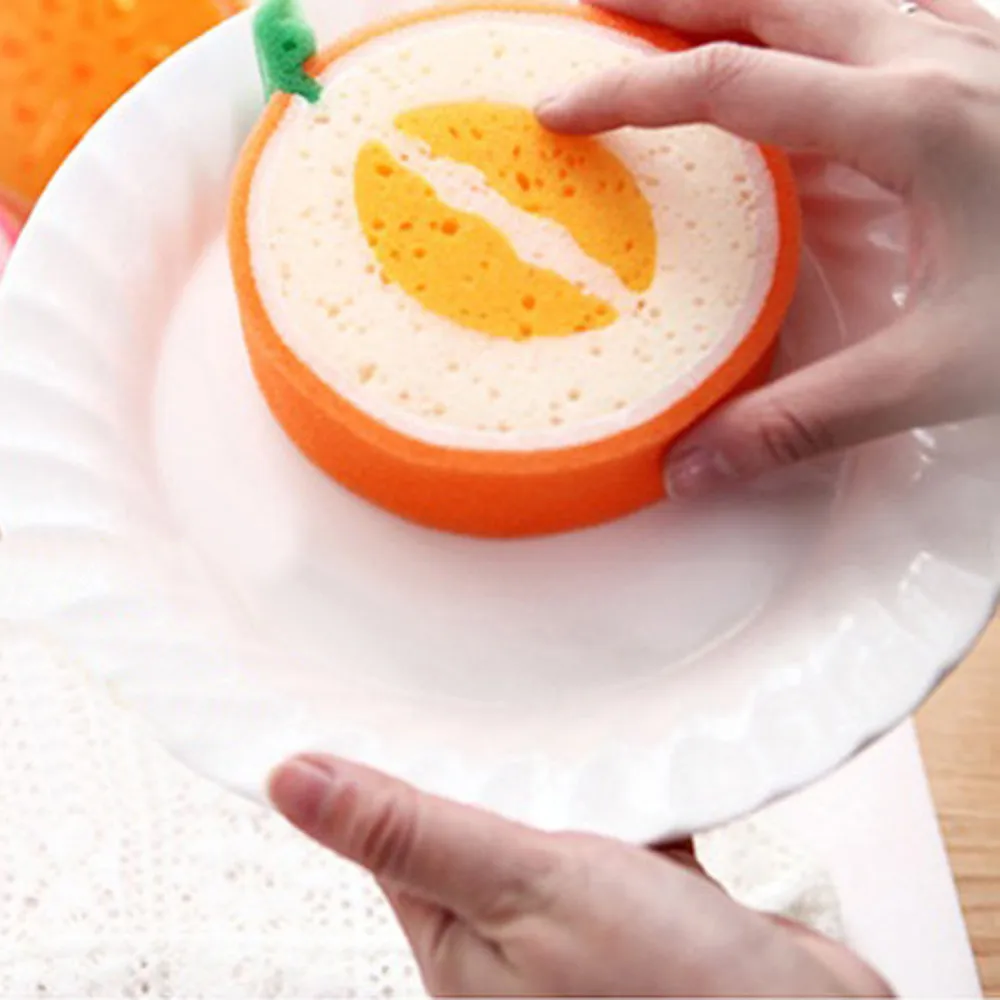 Забавная губка для посуды 3D фрукты сильная чистая ткань Ccotton моющая посуда Чистящая подушечка бытовой кухонный инструмент чистящие принадлежности# YY