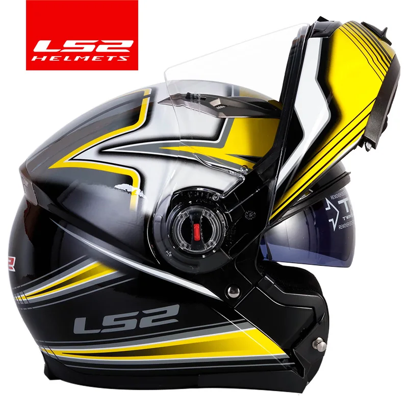 LS2 FF370 флип-ап мото rcycle шлем двойной щит с внутренним солнечным объективом модульный ls2 шлем capacete casco moto - Цвет: 25