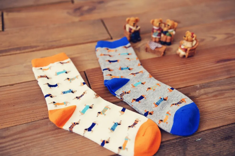 Foot 22-27cm Creative animal socks Sausage dog dachshund Lovely hvalp hush pup puppy huisdier pet retail Cute wholesale zoo Come 4