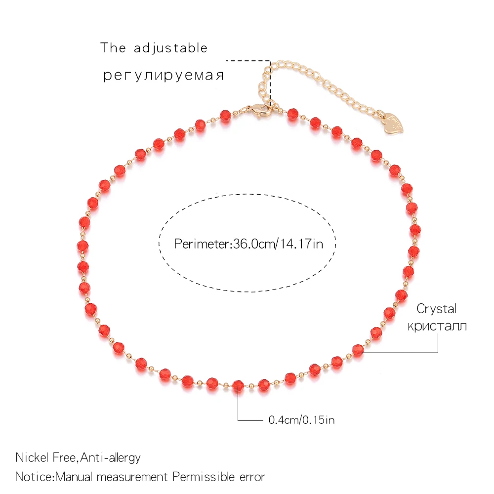 Модное колье, красное, розовое, зеленое, черное хрустальное ожерелье с бусинами на цепи для женщин, роскошное Трендовое ожерелье, свадебные украшения, подарки