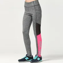 Для женщин шить Цвет сетки Фитнес быстрое высыхание упражнения Леггинсы для женщин Письмо розовый ботильоны Длина энергии Брюки для девочек Мотобрюки женская одежда