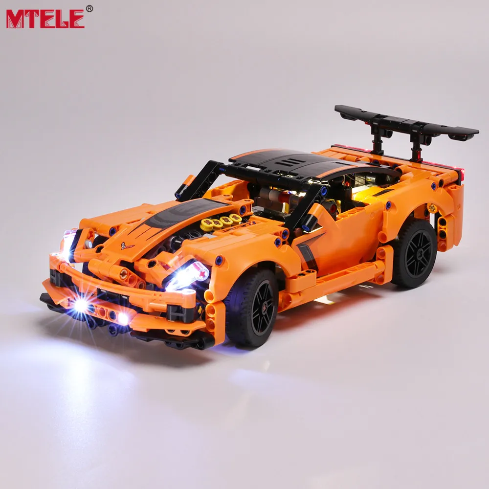 MTELE Brand LED Light Up Kit Toy For Technic Series Chevrolet Corvette ZR1 Lighting Set Compatile With 42093