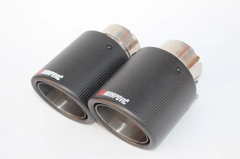 2X настраиваемый Akrapovic выхлопной наконечник из углеродного волокна/Глушитель концевые трубы крышка автомобиля для BMW VW Golf 7 Audi Mazda Honda аксессуары