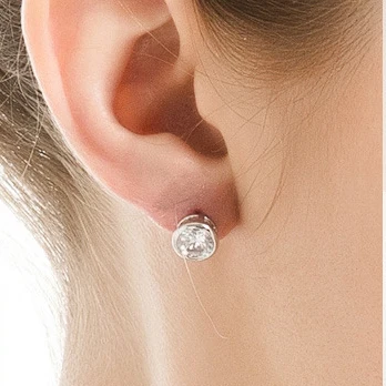 UMODE Элегантные ювелирные изделия для женщин: серьги гвоздики с простым круглым