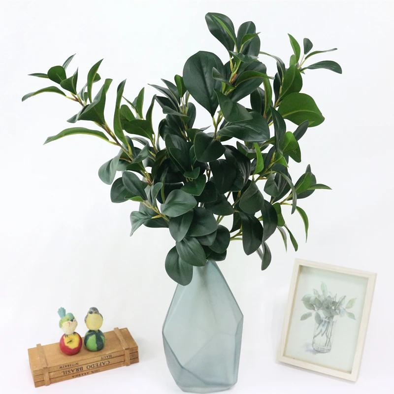 JAROWN Artificial Real Touch Plant Leaf Simulation Green Tree Branch Nordic Style Home Decor Accessories Wedding Decor Flower (2)