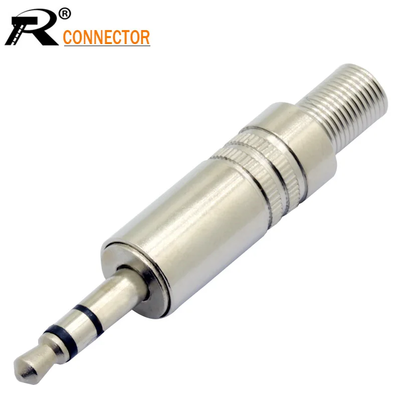 

Stereo 3Poles 3.5mm Plug Adapter With Spring Soldering Wire Terminals Jack 3.5mm Connector 1PC