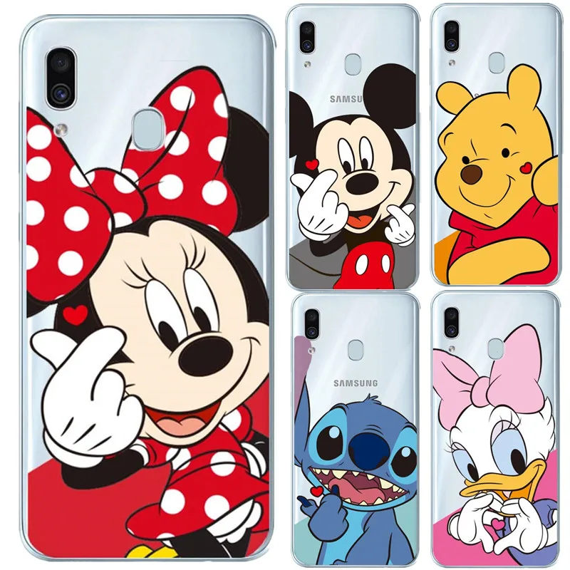 

Mickey Minnie Princess Phone Case For Coque Samsung Galaxy A30 A50 A10 A7 2018 A750 A6 A8 Plus 2018 M10 M20 Silicone Phone Cover