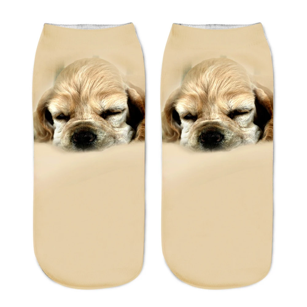 knee high socks 2018 New Cute 3D Print Socks Cool Lovely Dogs Women Ankle Socks Chaussette Animal Socks Art Cotton Hosiery Bad Dog Pug Life Sox knee high socks