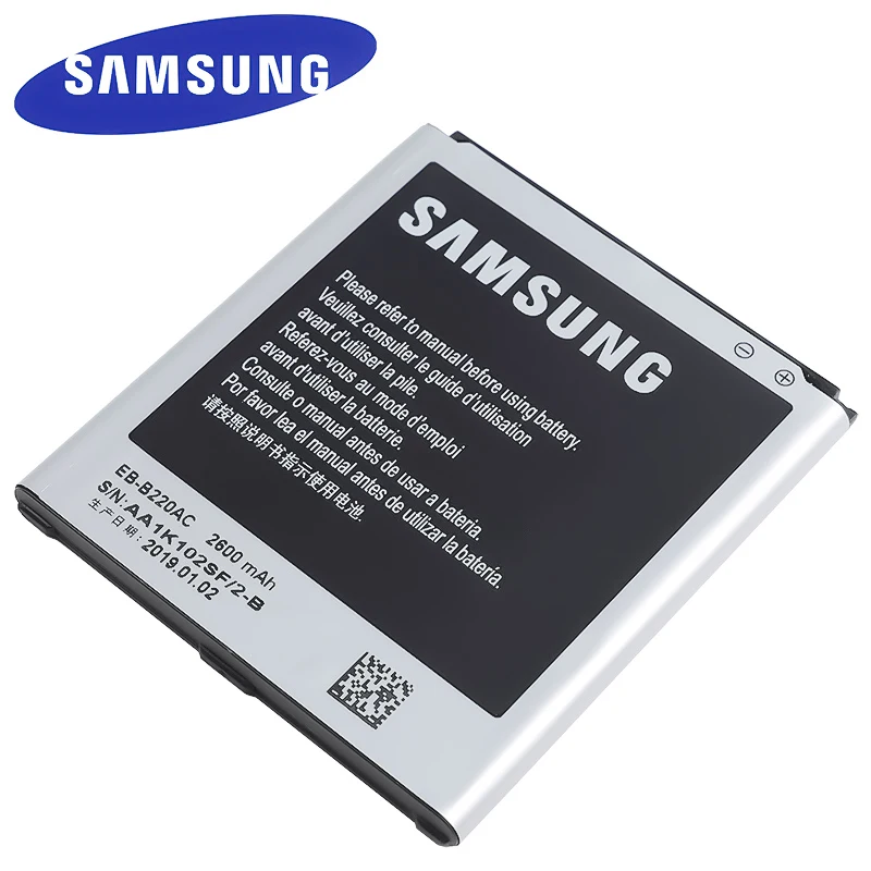 Оригинальная батарея samsung EB-B220AC 2600 мА-ч для samsung Galaxy Grand 2 G7102 G710 G7105 G7106 G7108 G7109 телефон Батарея