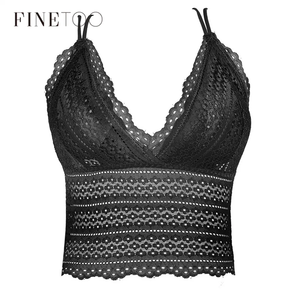 Long Line Wire Free Underwear Bra For Women Vest Sexy Lace Bra