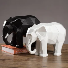 Modern Creative Geometric Origami Resin Elephant Ornaments Cabinet Home Office Desktop font b Sculpture b font
