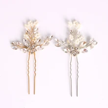 Xinyun новая простая Ручная работа Кристалл u-образная шпилька цветок горный хрусталь свадебная прическа аксессуары бисер прическа палка для волос