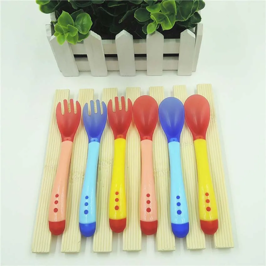 2 шт./компл. детская силиконовая ложка с датчиком температуры|baby spoon set|spoon silicon