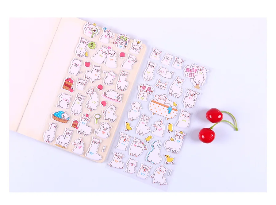 Alpaca Pasture 3D Decorative Stickers Adhesive Stickers DIY Decoration Diary Stationery Stickers Children Gift