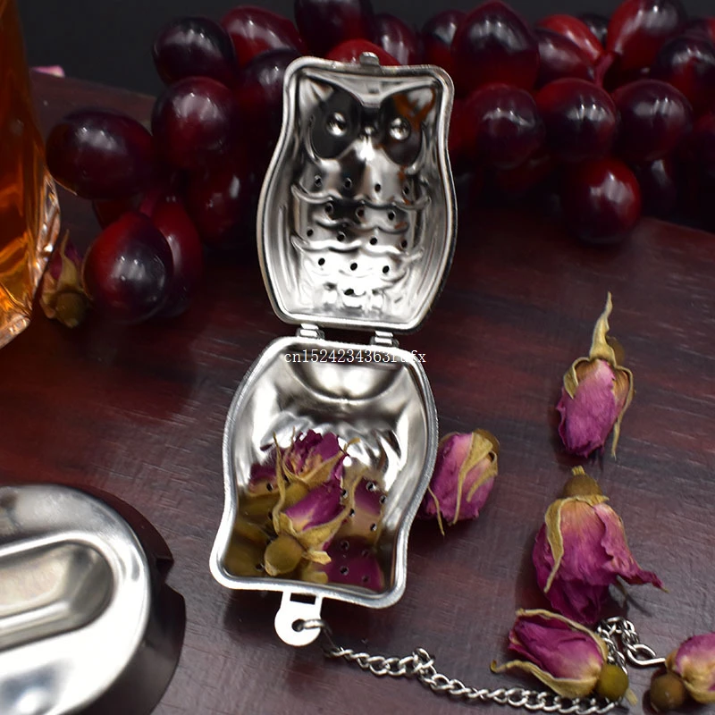 300pcs Tea Infuser Owl Design Strainer Filter with Handle for Mug Accessories Metal Stainless Steel Tools |
