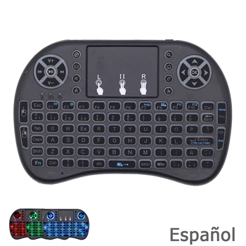 

i8 Spanish Espanol Keyboard RGB Backlit 2.4G Mini Wireless Keyboard with TouchPad Mouse for Google Android TV Box, Mini PC