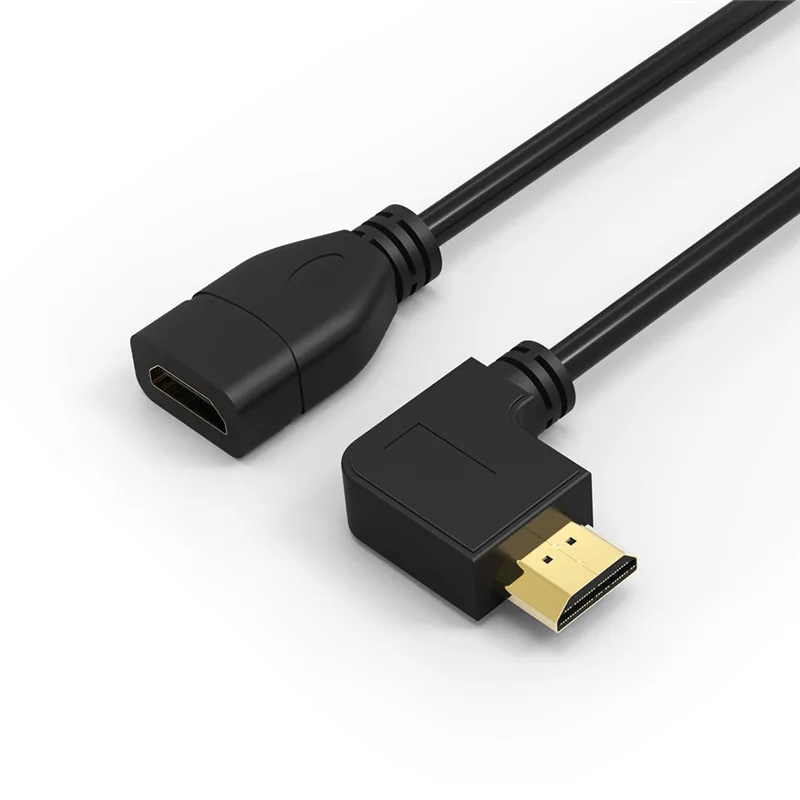 Robotsky 0,5 м Высокоскоростной HDMI удлинитель 90 градусов прямоугольный Мужской к женскому HDMI кабель для HDTV компьютерный проектор