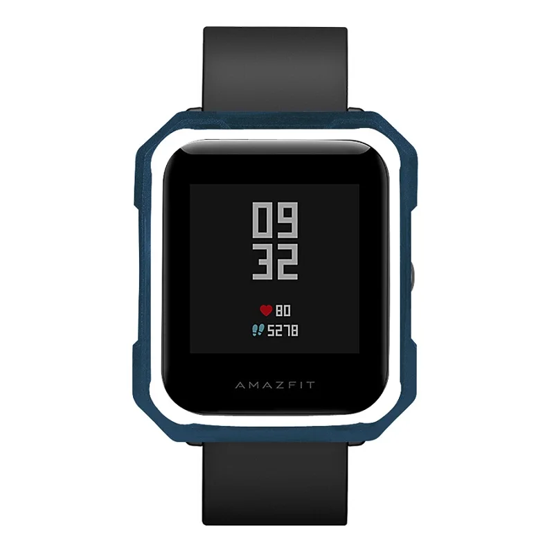 Защитный чехол для Xiaomi Huami Amazfit Bip Youth Watch Full TPU Shell красочный чехол Аксессуары для Amazfit Bip Youth Watch - Цвет: midnight blue white