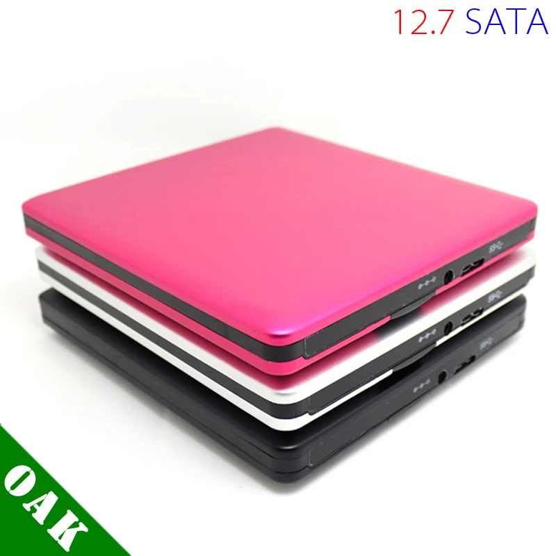 Ultra Slim Aluminum External USB3.0 DVD RW Enclosure Case for 12.7mm SATA Optical Disk Drive