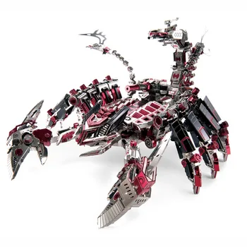 

746 Slice Pieces Components Creative Cool Red Devils Scorpion Assemble Model 3D DIY Metal fighting Scorpion Jigsaw Puzzle Toys