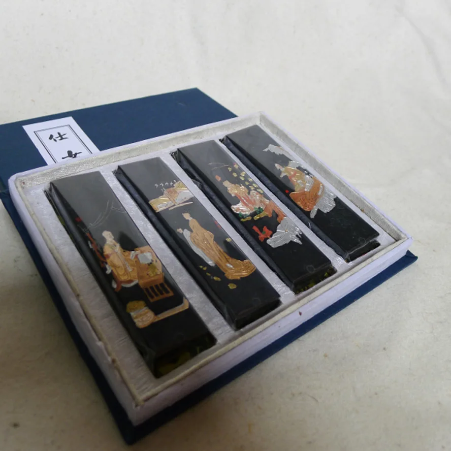 4pcs/set Chinese Ink Stick for Painting Calligraphy portrait of ladies Art Supply Four treasures of Study Writing material