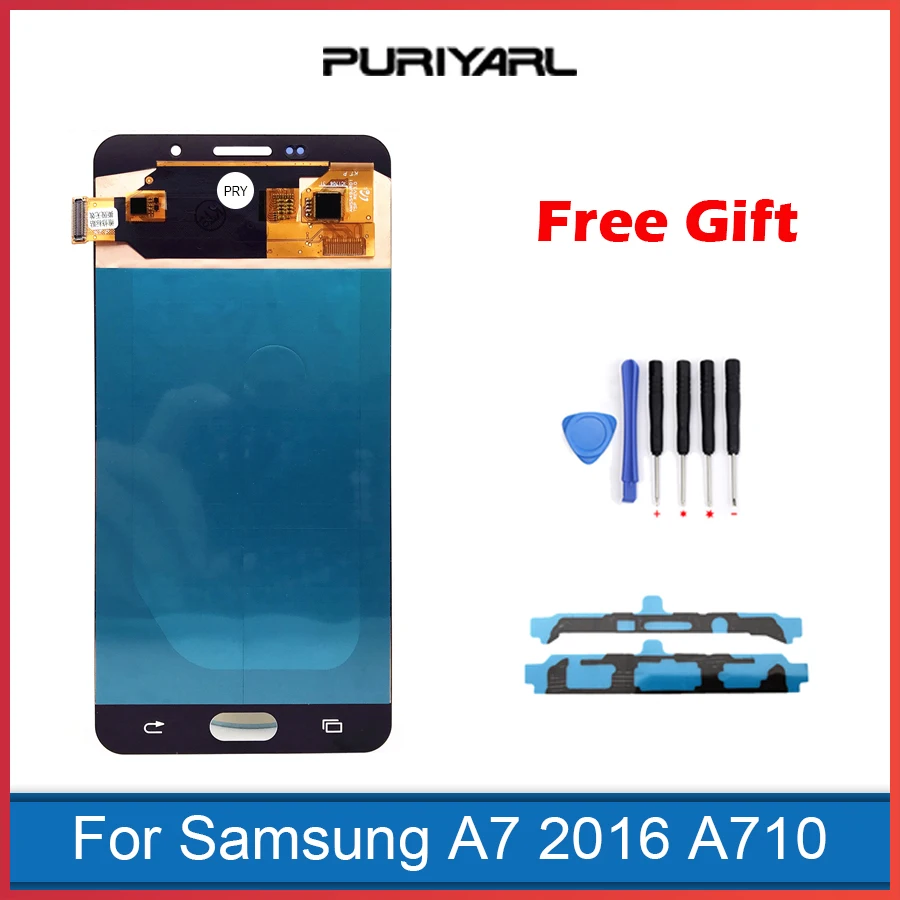 

AAA AMOLED LCD Screen For Samsung Galaxy A7 2016 A710 A7100 A710F A710M LCD Display Touch Screen Digitizer Assembly Repalcement